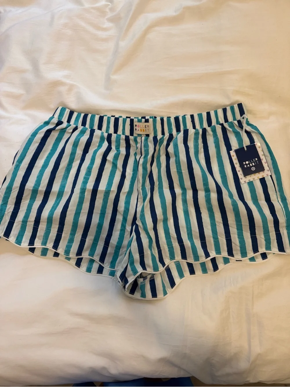 Roller Rabbit x Target Teal & Navy Striped Women's Shorts